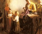 伯纳德 德 胡格 : A Family In An Interior